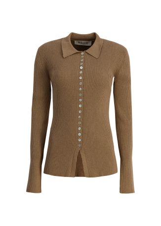 Ribbed stretch-cotton cardigan