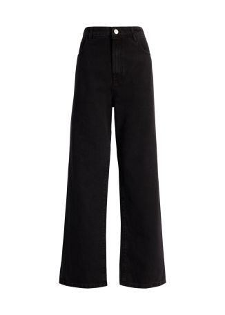 Black wide-leg jeans