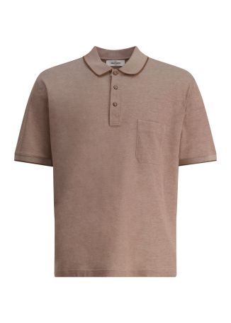 Beige cotton polo shirt