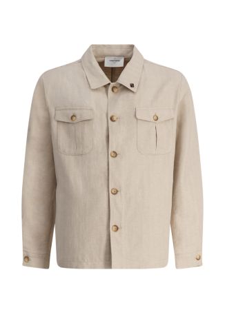 Beige linen-blend jacket