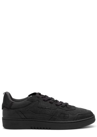 Dice patchwork black panelled leather sneakers