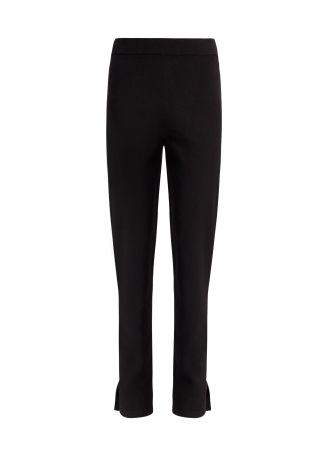 Black textured cotton-blend leggings