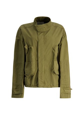 Green cotton bomber jacket