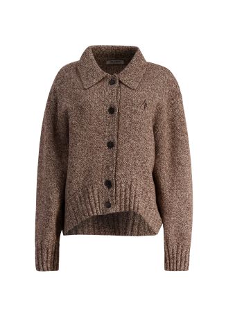 Brown wool-blend cardigan