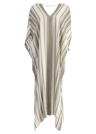 Fibrix textured silk-blend kaftan