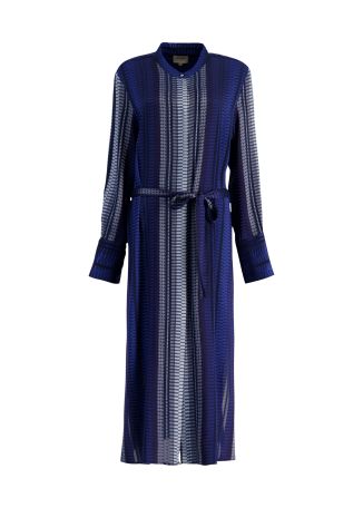 Dione navy textured silk-blend midi dress
