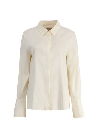 Dione ivory textured cotton-blend shirt