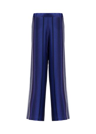 Alcestes navy textured silk-blend trousers