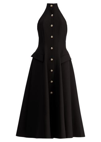 Olivia black midi dress
