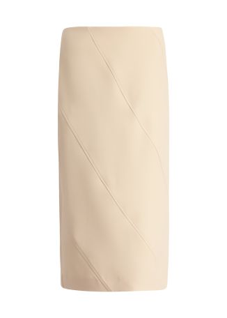 Beige panelled midi skirt