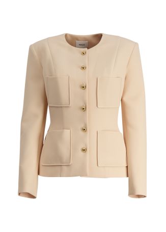 Beige single-breasted blazer