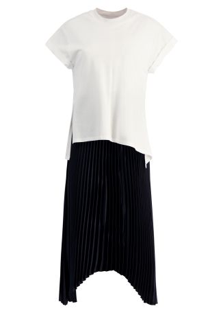 Layered cotton midi dress