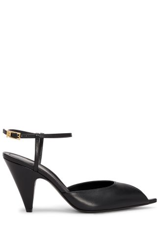 Beak 85 black leather sandals