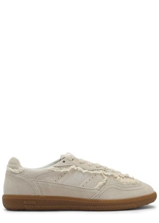 Tb.490 cream crochet-trimmed suede sneakers