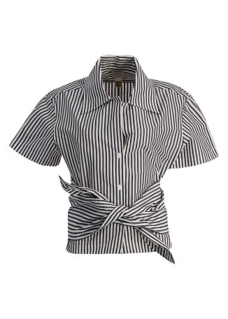 Striped faille shirt