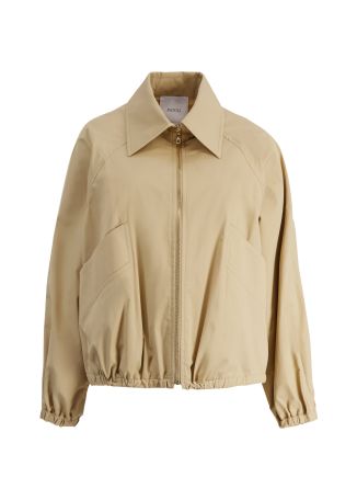 Beige cropped cotton jacket