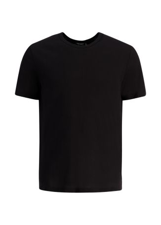 Black textured cotton t-shirt