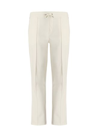 Off-white tapered-leg stretch-jersey trousers