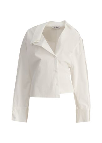 White asymmetric cotton shirt