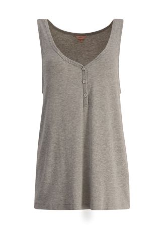 Dream grey ribbed-knit stretch-modal tank