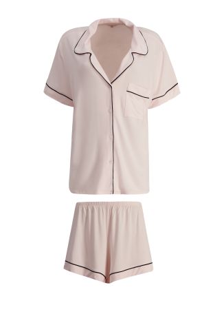 Gisele pink stretch-modal pyjama set