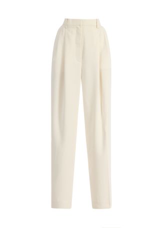Enzo ivory wide-leg trousers