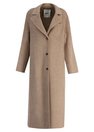 Gloria beige single-breasted wool-blend coat