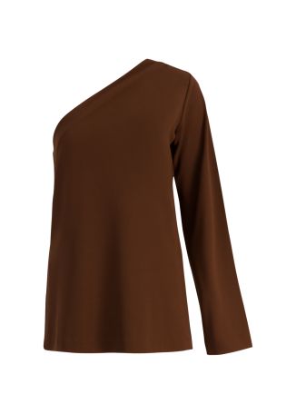 Monique brown one-shoulder stretch-jersey top