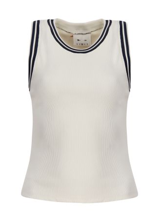 Kirsty white ribbed tank