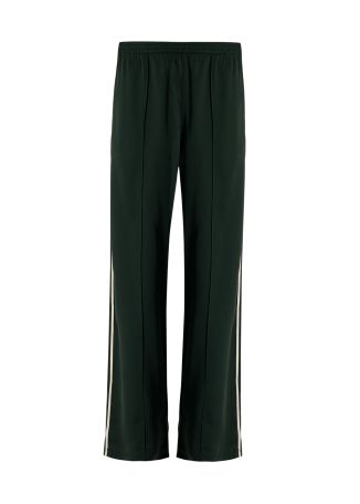 Marnie green stripe-detail silk track pants