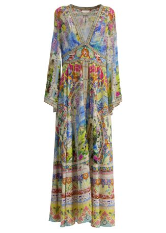 Navás nouveau printed silk maxi dress