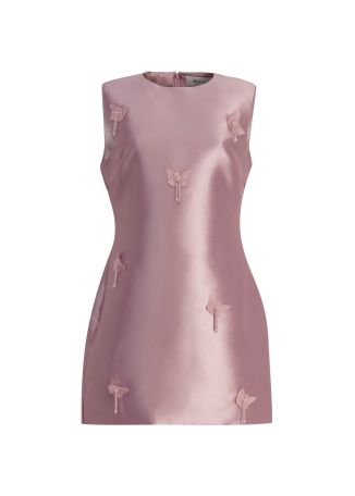 Tula pink bead-embellished satin mini dress