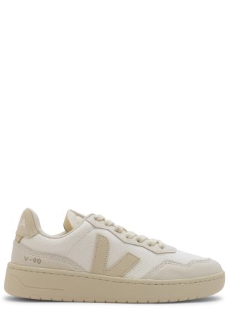 V-90 white panelled mesh sneakers