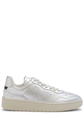 V-90 silver panelled metallic leather sneakers
