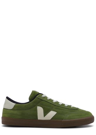 Panenka green logo suede sneakers