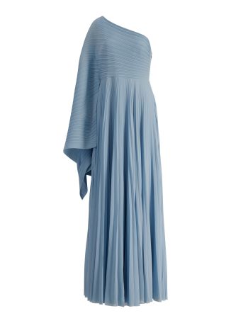 Maci blue pleated maxi dress