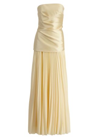 Claudette ivory strapless satin and chiffon gown
