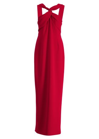 Rona red twisted crepe gown