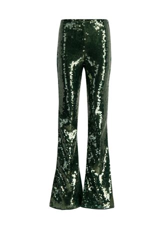 Marylin green sequin-embellished trousers