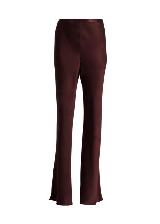 La lune brown flared-leg trousers