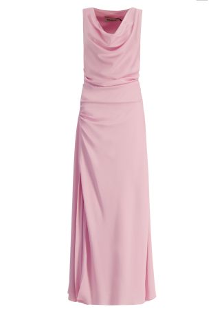 Melaney pink draped satin maxi dress