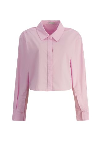 Renata pink cropped cotton-blend shirt