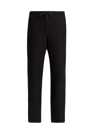 Black straight-leg hemp trousers