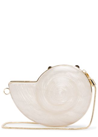 Marion ivory shell acrylic clutch