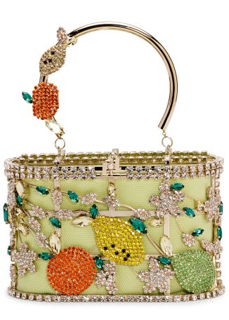 Mini holli sorrento crystal-embellished top handle bag