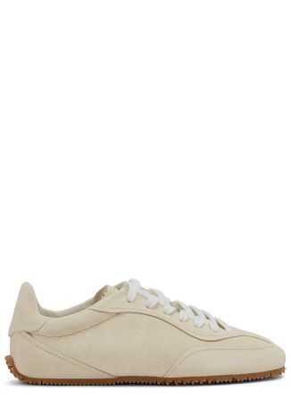 Daze runner beige panelled suede sneakers