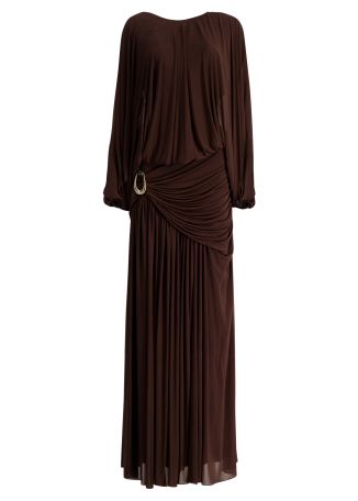 Parachute brown draped maxi dress