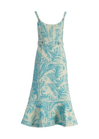 Kayleen panelled cotton-blend midi dress
