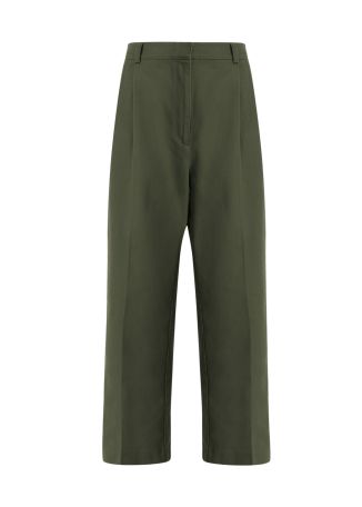 Belen green straight-leg cotton trousers