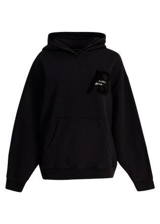 Jaci black hooded cotton sweatshirt